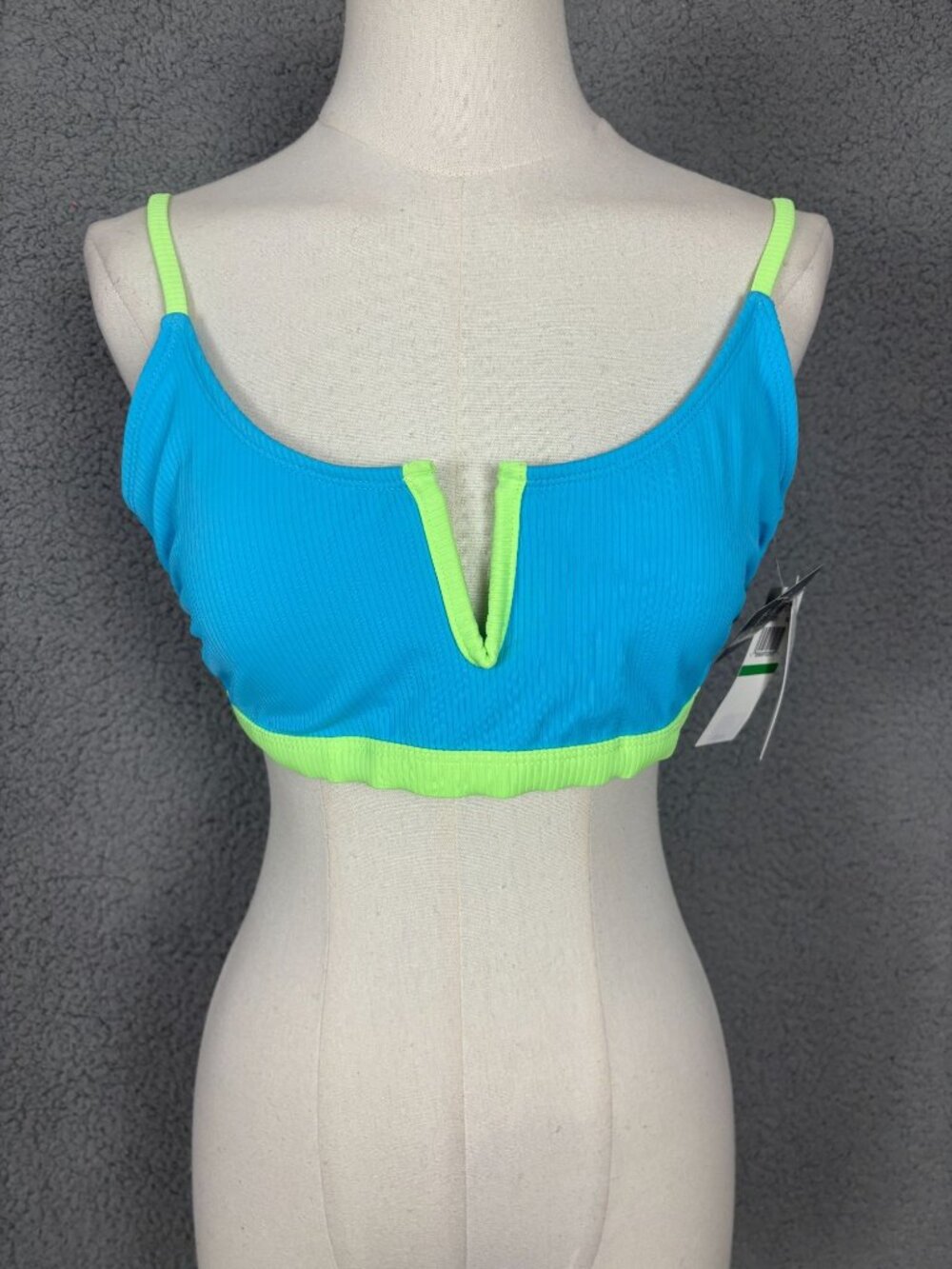 Salt & Cove Juniors' Blue Ribbed V-Wire Bralette Bikini Top Size Large NWT's